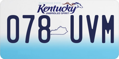 KY license plate 078UVM