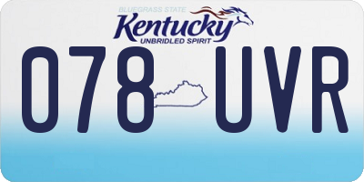 KY license plate 078UVR