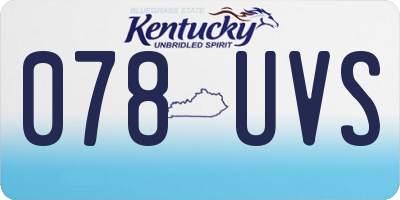 KY license plate 078UVS