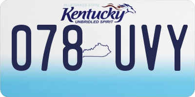 KY license plate 078UVY