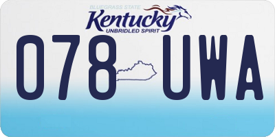 KY license plate 078UWA