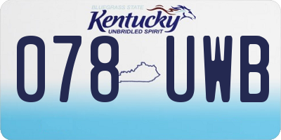 KY license plate 078UWB