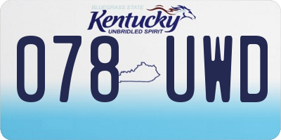 KY license plate 078UWD