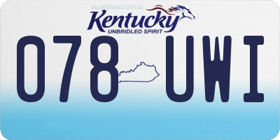 KY license plate 078UWI