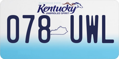 KY license plate 078UWL