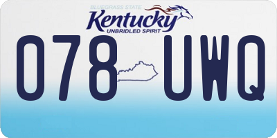 KY license plate 078UWQ