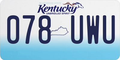 KY license plate 078UWU