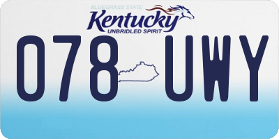 KY license plate 078UWY