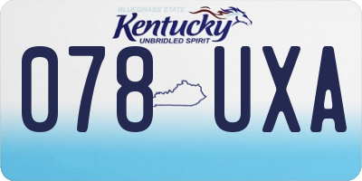 KY license plate 078UXA