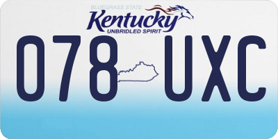 KY license plate 078UXC
