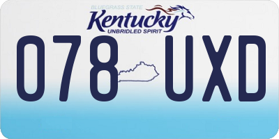 KY license plate 078UXD