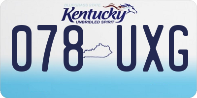 KY license plate 078UXG