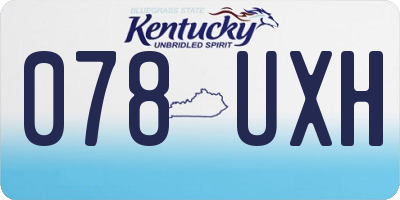 KY license plate 078UXH
