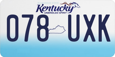 KY license plate 078UXK