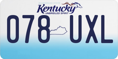KY license plate 078UXL