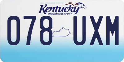 KY license plate 078UXM
