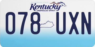 KY license plate 078UXN