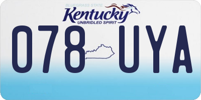 KY license plate 078UYA