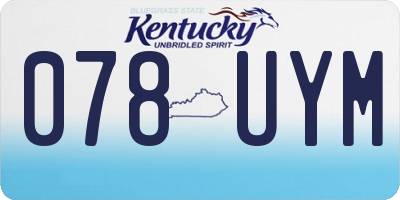 KY license plate 078UYM