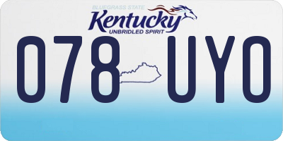 KY license plate 078UYO