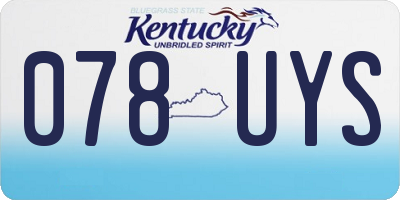 KY license plate 078UYS