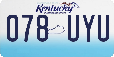 KY license plate 078UYU