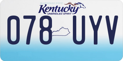 KY license plate 078UYV