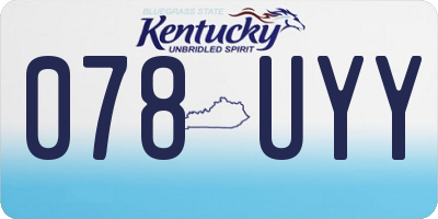KY license plate 078UYY
