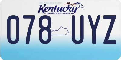 KY license plate 078UYZ