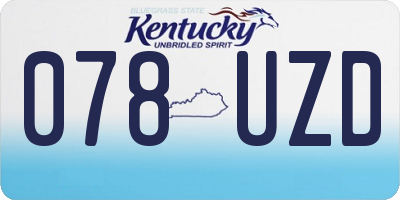 KY license plate 078UZD