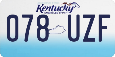 KY license plate 078UZF