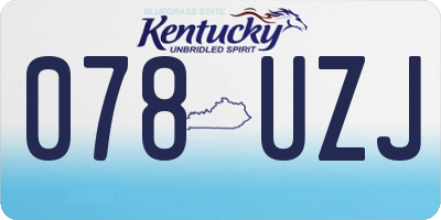 KY license plate 078UZJ
