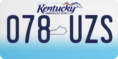 KY license plate 078UZS