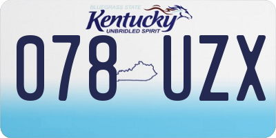 KY license plate 078UZX