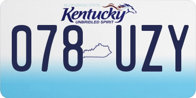 KY license plate 078UZY
