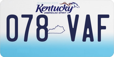 KY license plate 078VAF
