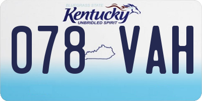 KY license plate 078VAH