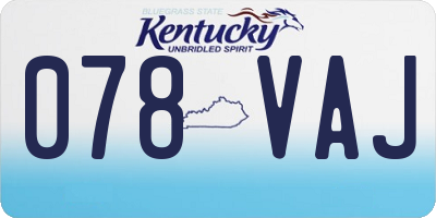 KY license plate 078VAJ