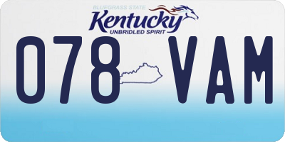 KY license plate 078VAM