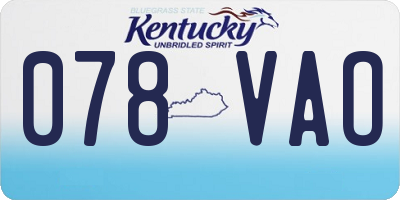 KY license plate 078VAO