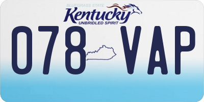 KY license plate 078VAP