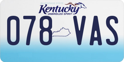 KY license plate 078VAS