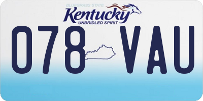 KY license plate 078VAU