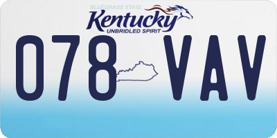KY license plate 078VAV