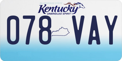 KY license plate 078VAY