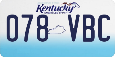 KY license plate 078VBC