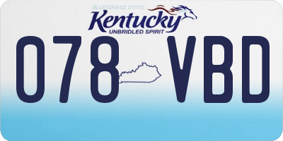 KY license plate 078VBD