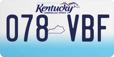 KY license plate 078VBF
