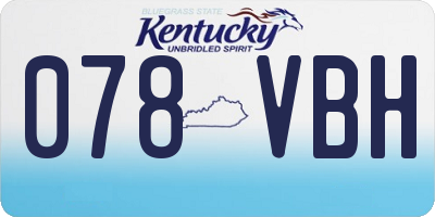 KY license plate 078VBH