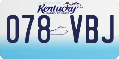 KY license plate 078VBJ